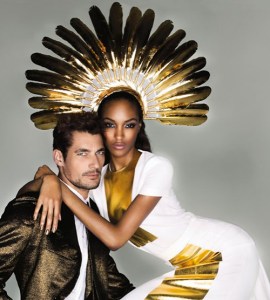 Stephen Jones headress on Jourdan Dunn