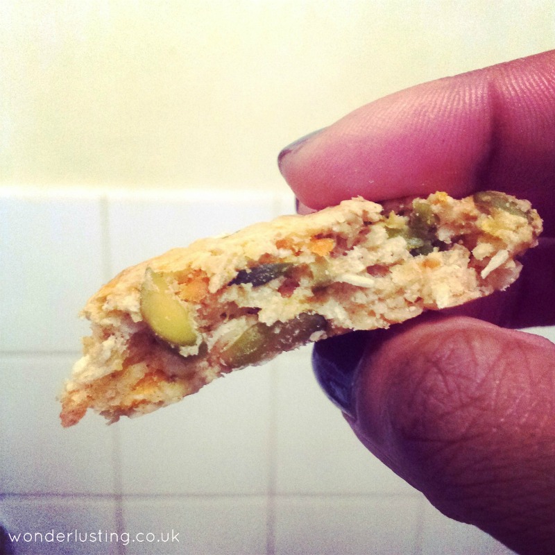 Carrot pistachio coconut oat spelt cookie