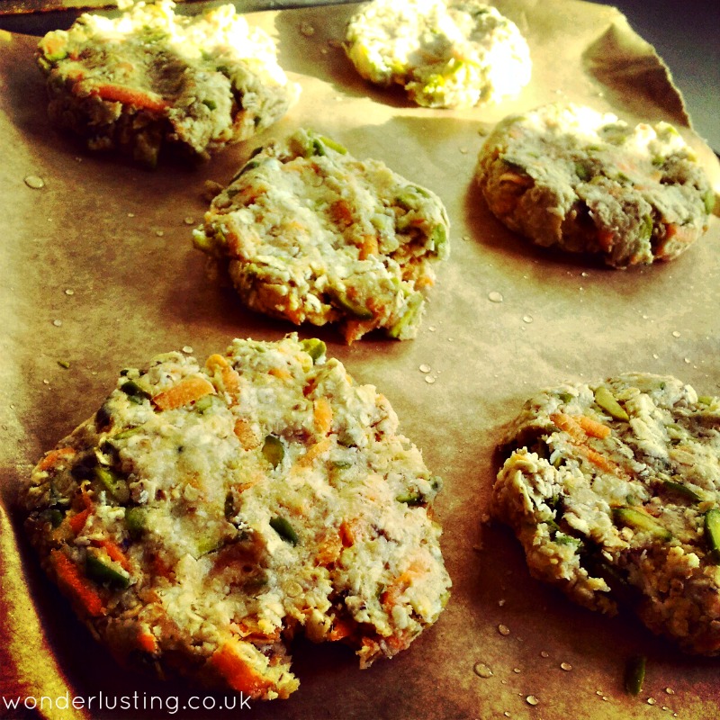 Carrot pistachio coconut oat spelt cookies on tray