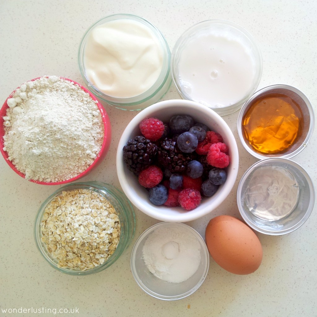 Spelt oaf berry bread ingredients