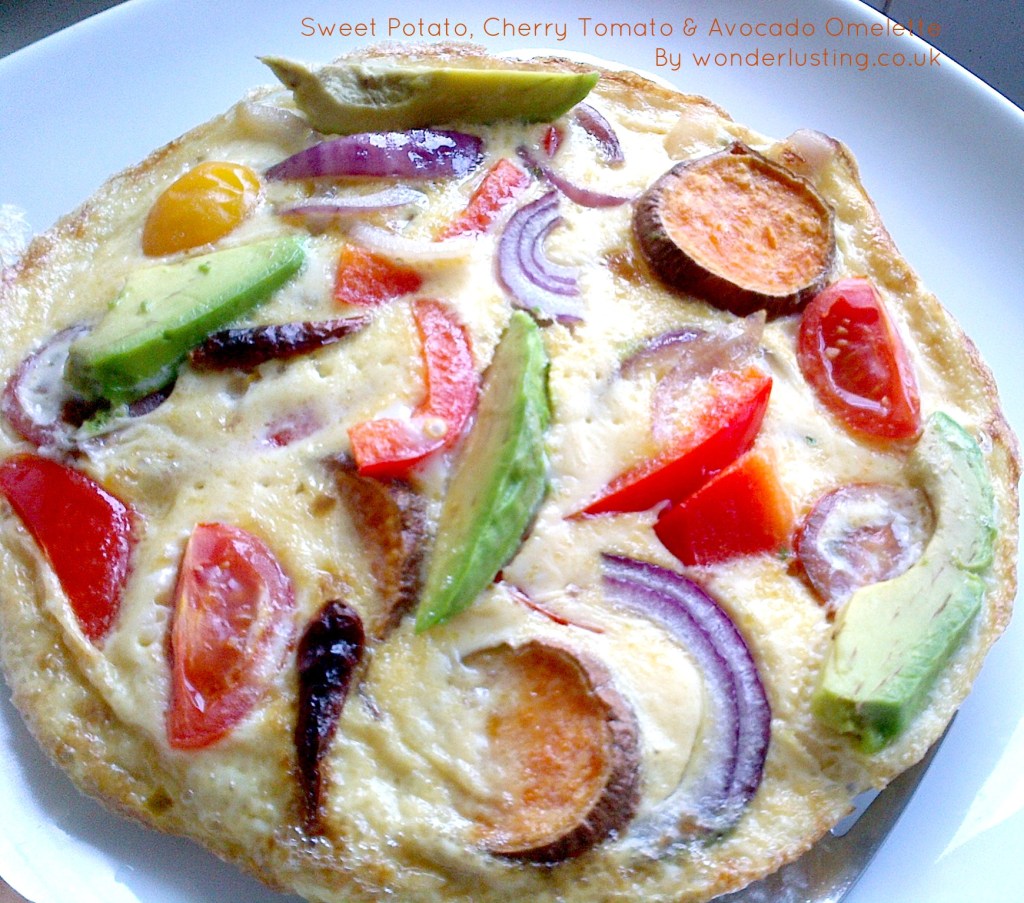 Sweet potato and avocado omelette