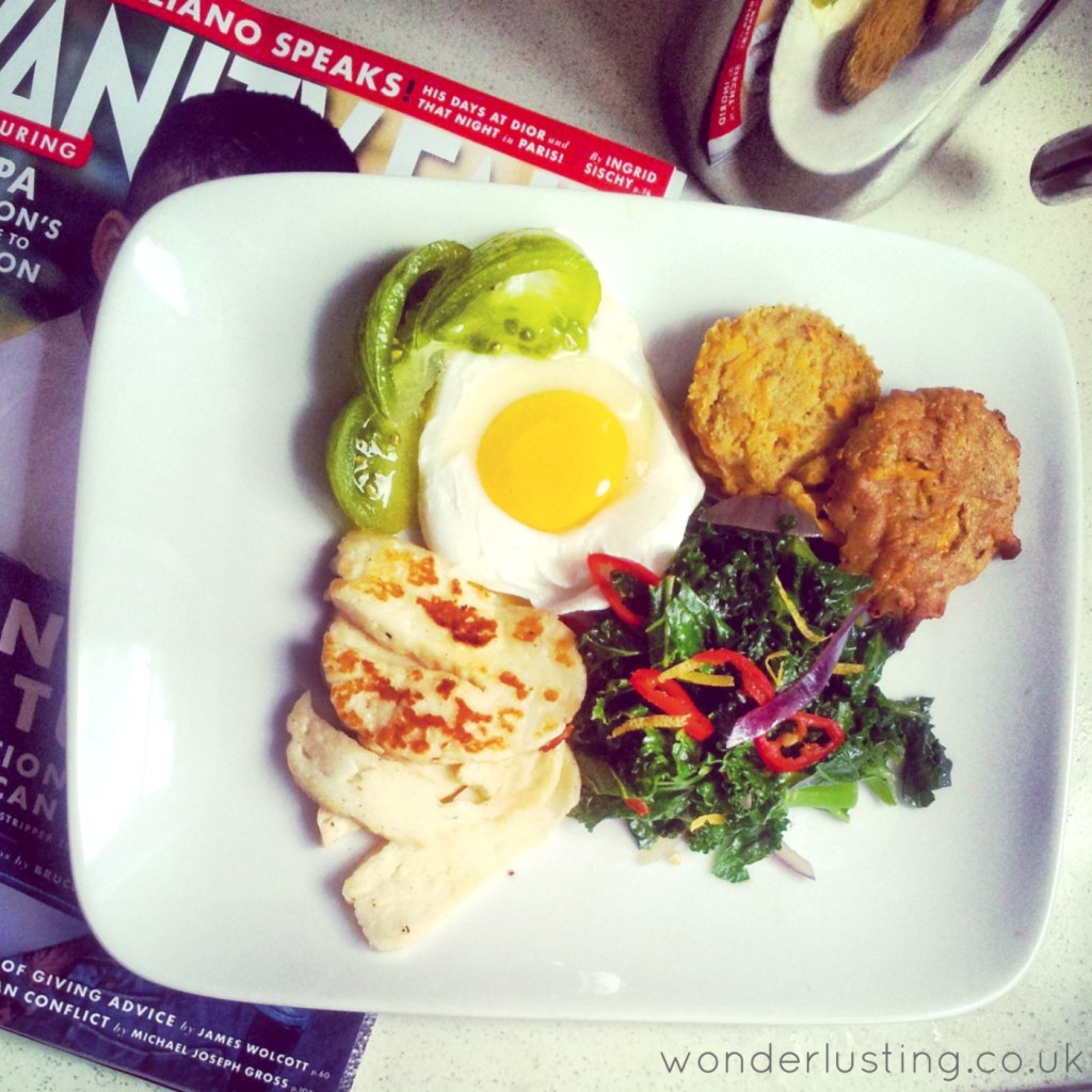 Brunch Recipe: Sweet Potato Muffins With Spicy Kale and Halloumi&nbsp;(vegetarian)