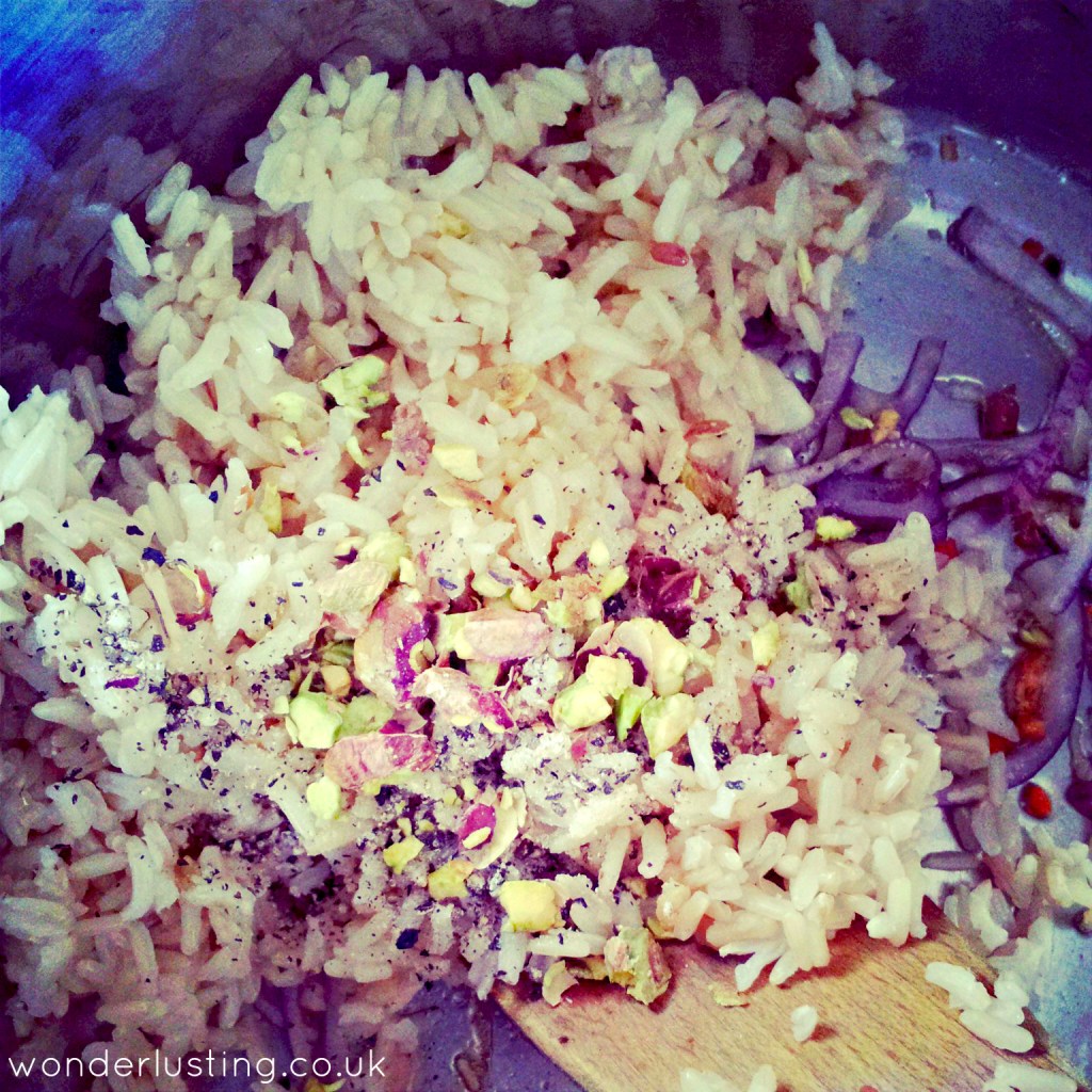 brown rice with pistachios