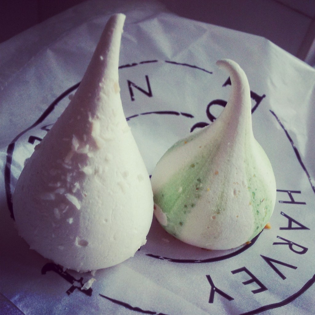 coconut. pistachio and rosewater meringue kisses