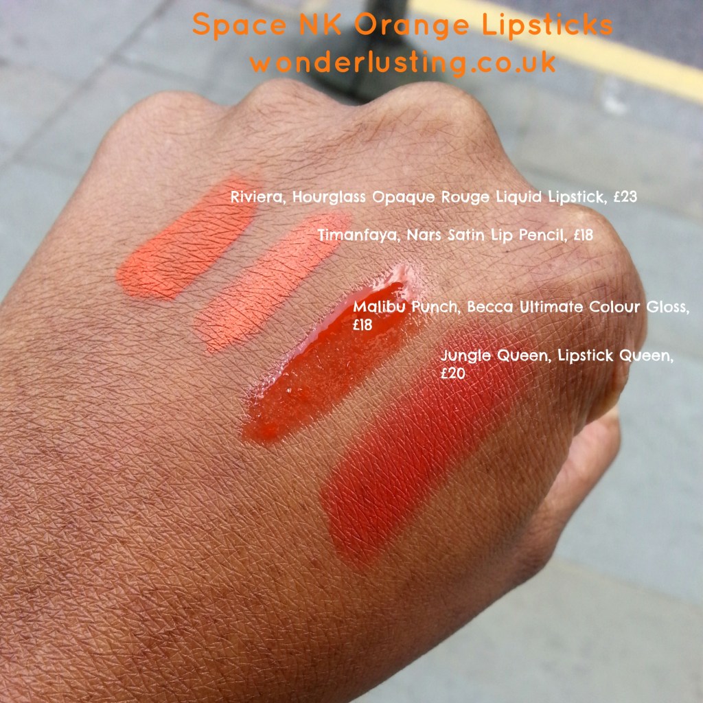 Hourglass_Nars_Becca_LipstickQueen_orange_lipstick