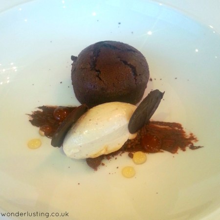 Chocolate fondant with ice-cream