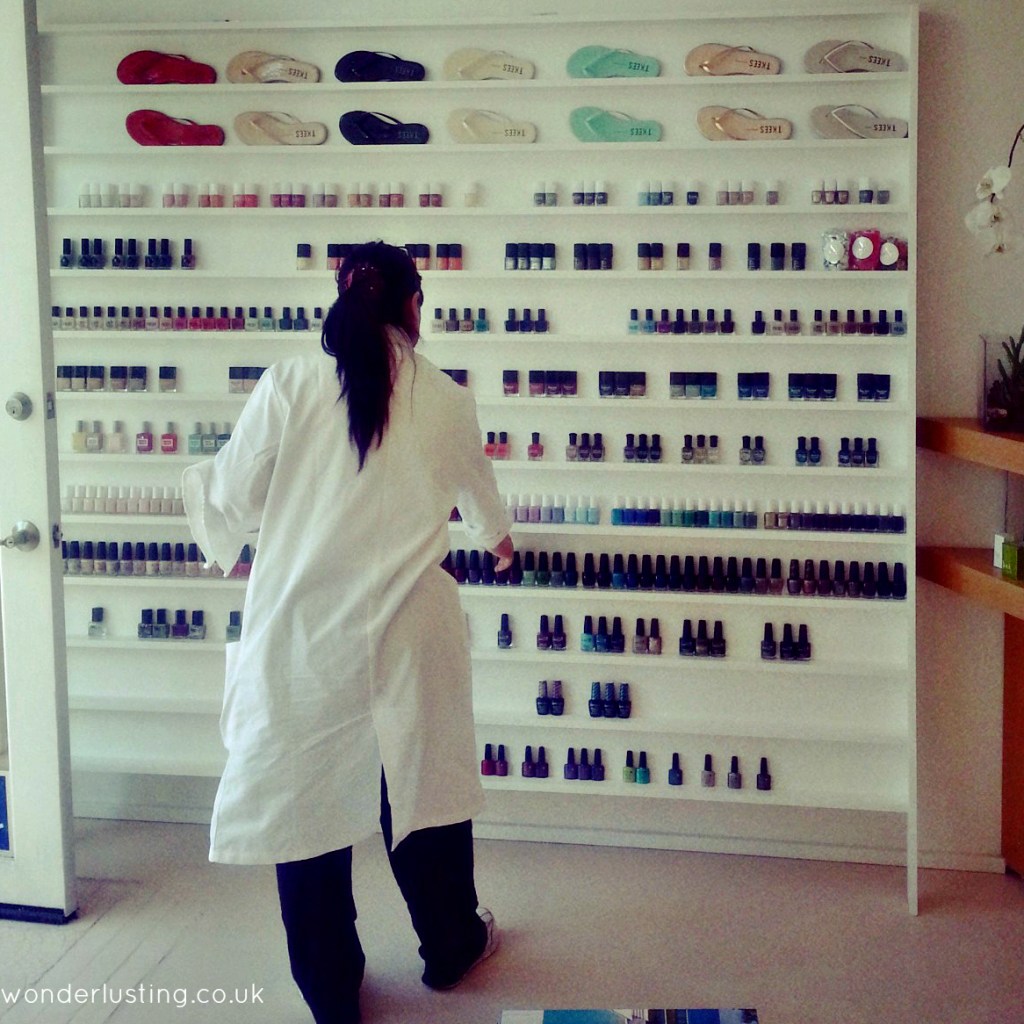 Olive & June nail polish wall 