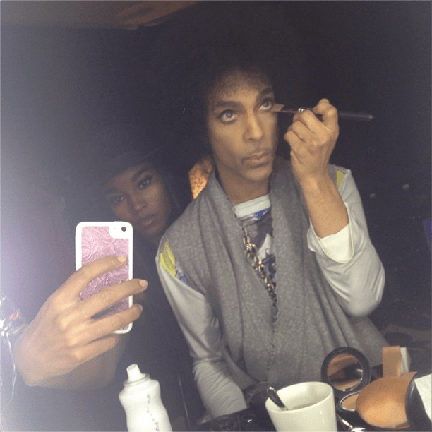 Prince doing makeup