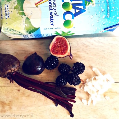 Autumn super smoothie ingredients