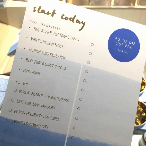 Kikki K A5 to do list pad