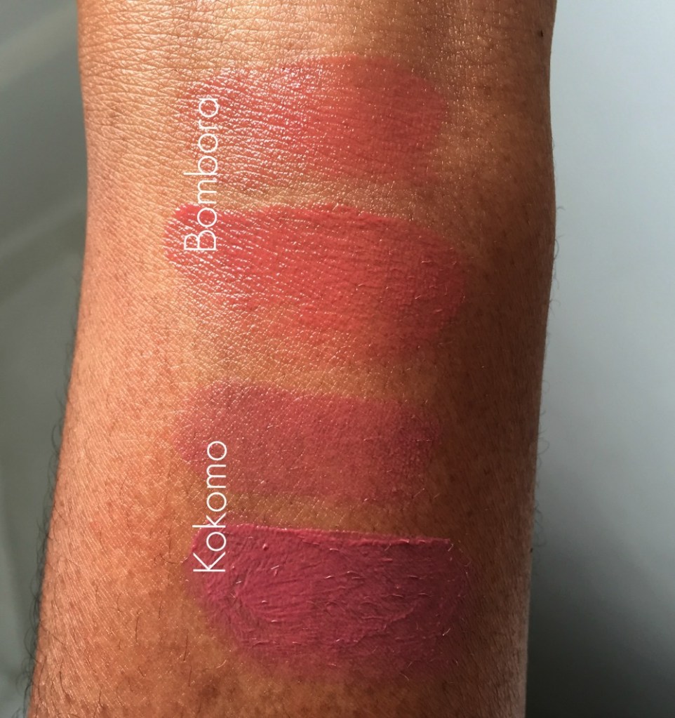 ILIA Bombora and Kokoma Tinted Lip Condition swatched