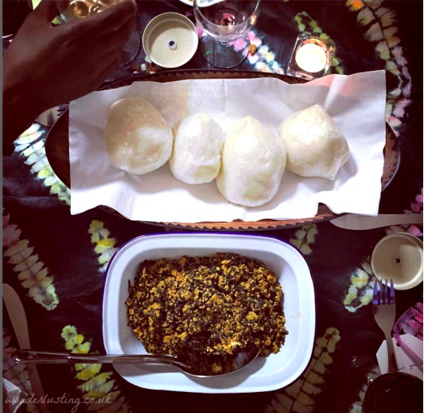 Pounded yam and egusi stew, Tokunbo's Kitchen (vegan and gluten free)