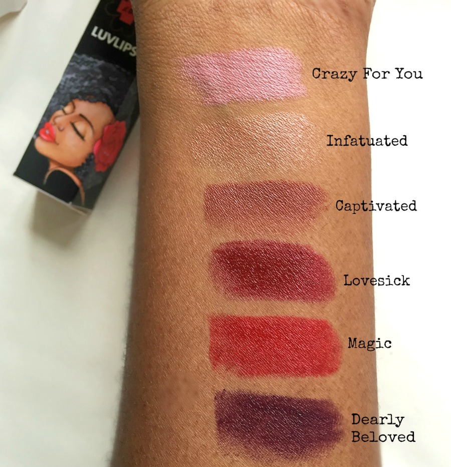 LuvLips swatches