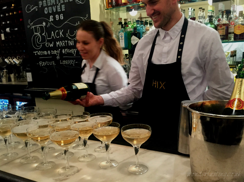 Champagne at Hix Oyster & Chop House