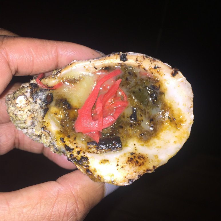  “Blown Seaweed”, had an intense seaside flavour and included seaweed butter, mustard and miso, balanced by clean, tart ginger.