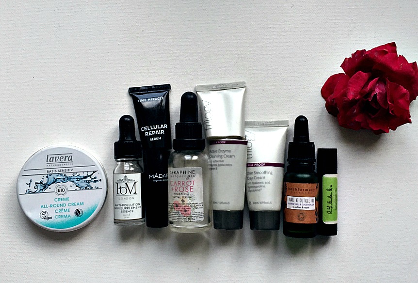 green beauty empties - lavers, fom, madara, seraphine, trilogy, herbfarmacy, rlinden