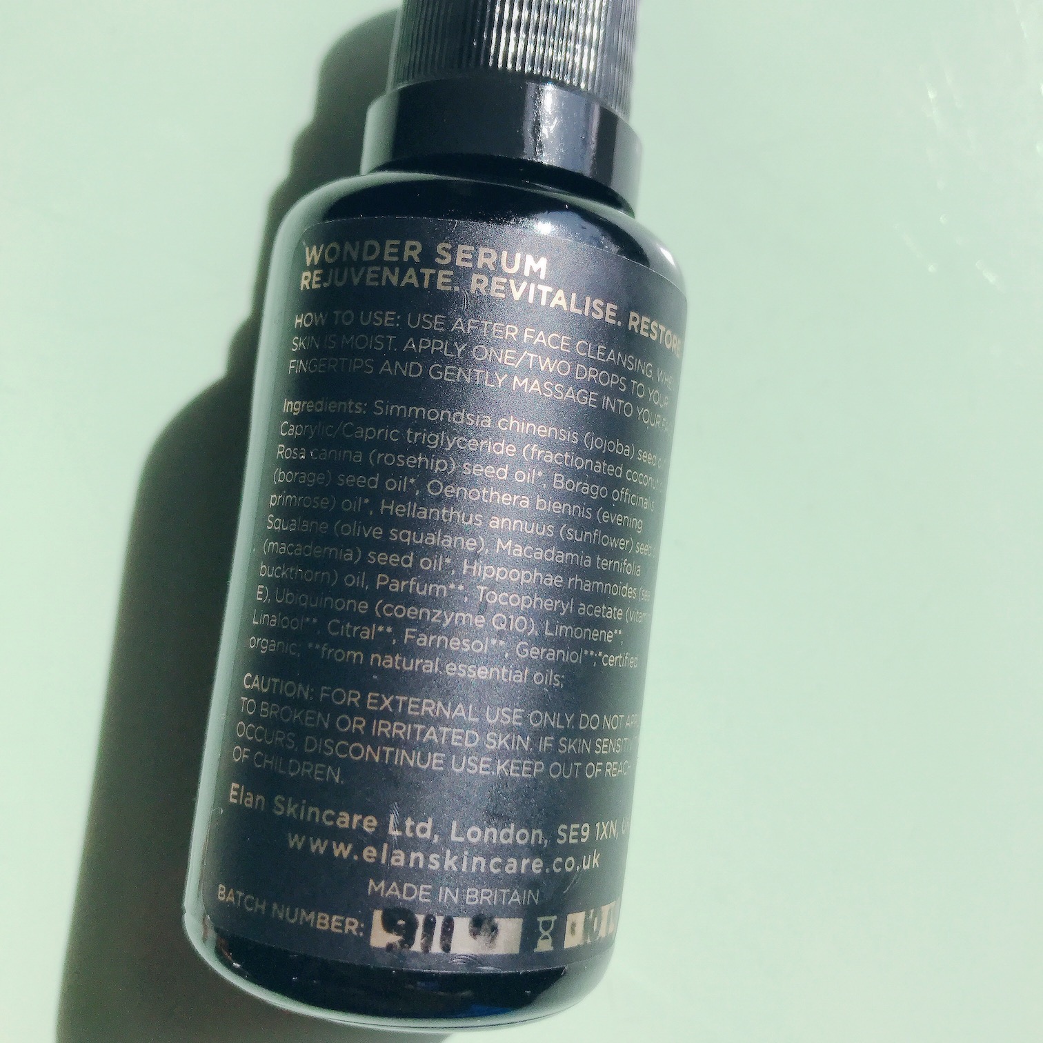 Elan Wonder Serum ingredients