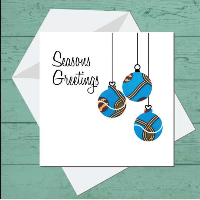african print christmas card