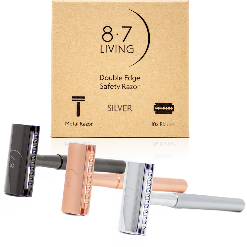 3 safety razors in a row